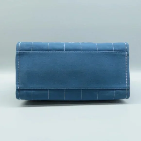 100% Authentic CHANEL Lady First Blue W/P Cloth Tote Bag - Picture 5 of 12